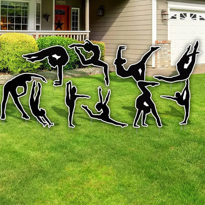 Gymnastics Silhouettes Yard Card | 10 pc Set