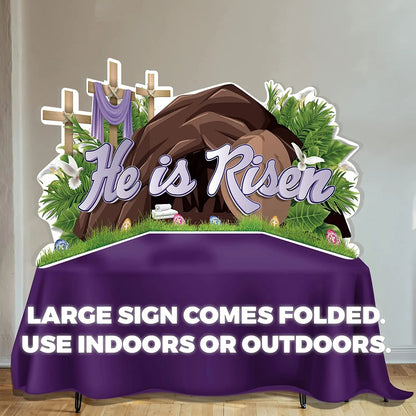 He Is Risen Easter Jumbo Yard Sign Set 72x36 - 9 Pcs