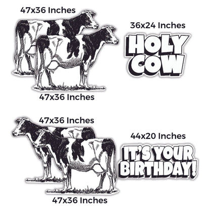 Holy Cow You Did It Yard Card Lawn Sign | 6pc Jumbo Quick Set