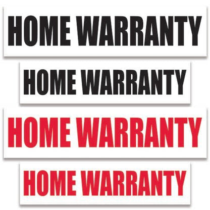 Home Warranty Real Estate Yard Sign Rider Set of 2