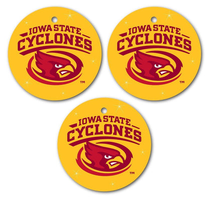 Iowa State University Ornament - Set of 3 Circle Shapes - FREE SHIPPING