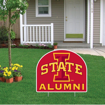 Iowa State University Alumni Shaped Plastic Yard Sign - FREE SHIPPING