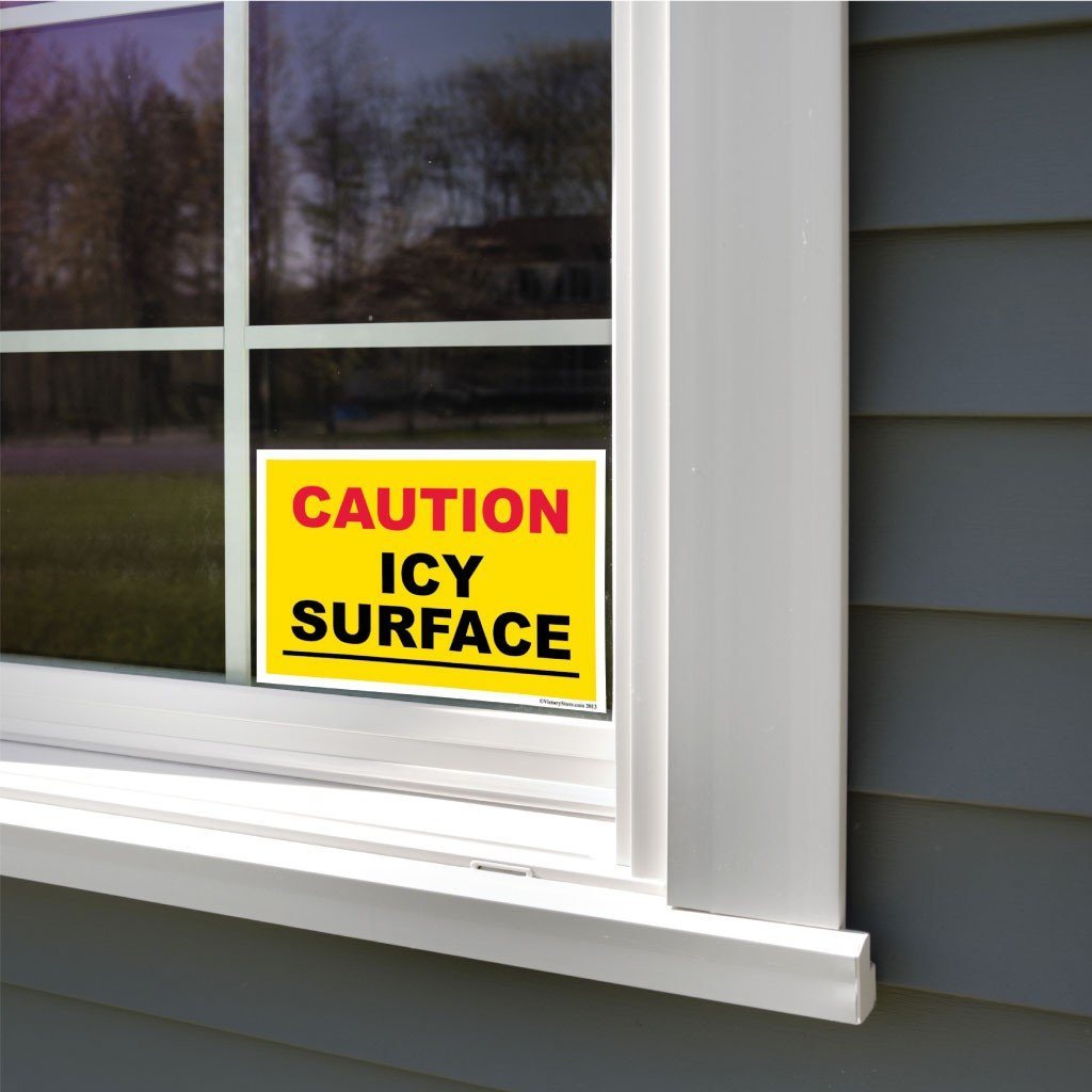 Icy Surface Caution Sign or Sticker - #7