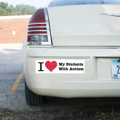 I Love My Students with Autism Bumper Magnet 3 x 11.5 - FREE SHIPPING