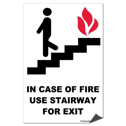 In Case of Fire Use Stairway For Exit Sign or Sticker - #6