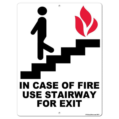 In Case of Fire Use Stairway For Exit Sign or Sticker - #6