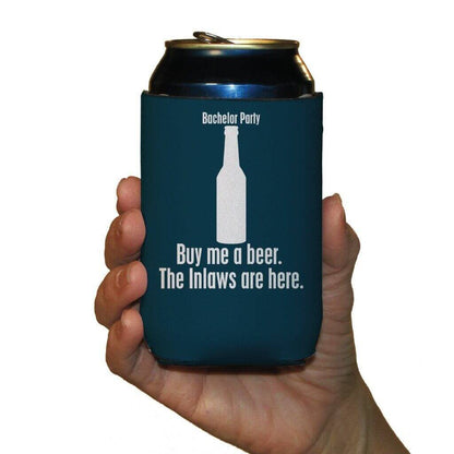 Bachelor Party Drink Can Coolers Goodbye Life Hello Wife- set of 6 - FREE SHIPPING