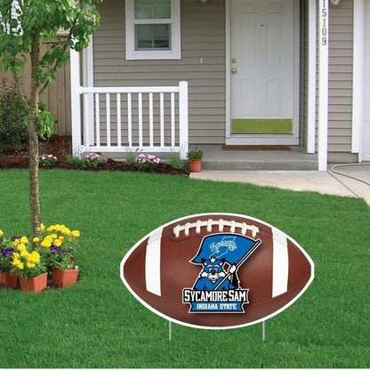 Indiana State University Football Shaped Plastic Yard Sign - FREE SHIPPING