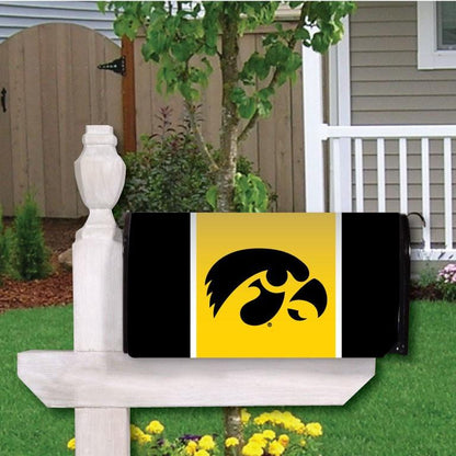 Iowa Hawkeyes Black Striped Magnetic Mailbox Cover