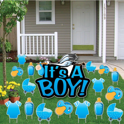 It's a Boy! Yard Card Baby Announcement Set 17 pcs total - FREE SHIPPING