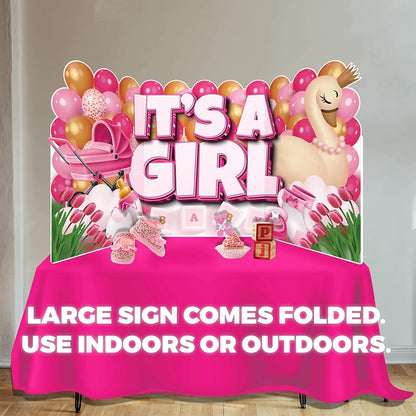 It's A Girl Oversized EZ Yard Cards, 7 pcs