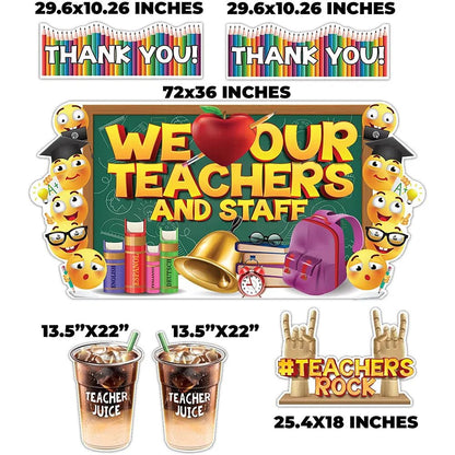 Jumbo We Love Our Teachers and Staff Oversized EZ Yard Card