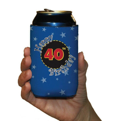 40th Birthday Party Can Cooler Set - 1 Design - Set of 6 - FREE SHIPPING