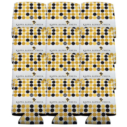 Kappa Alpha Theta Can Cooler Set of 12 - Polka Dot FREE SHIPPING