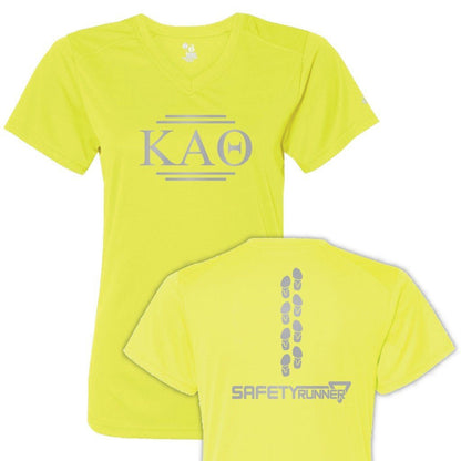 Kappa Alpha Theta Women's SafetyRunner Reflective V-neck Performance - FREE SHIPPING