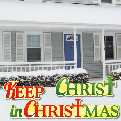 Keep Christ in Christmas Shaped Corrugated Plastic Yard Decorations - FREE SHIPPING