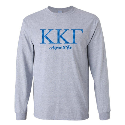 Kappa Kappa Gamma Polka Dot Greek Letters Long Sleeve T-shirt - FREE SHIPPING