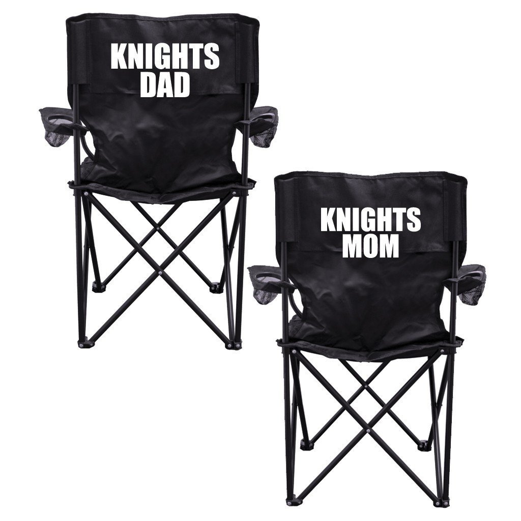 Knights Parents Black Folding Camping Chair Set of 2