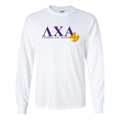 Lambda Chi Alpha Long Sleeve T-shirt Cross and Crescent Logo - FREE SHIPPING