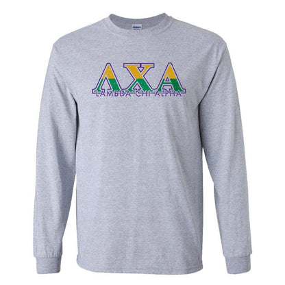 Lambda Chi Alpha Long Sleeve T-shirt Distressed Greek Letters - FREE SHIPPING