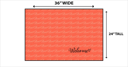 Love and Welcome Valentine Doormat - 24"x36" (20069)