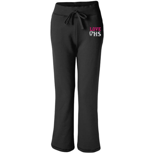 Love WHS Black Ladies Fit Open Bottom Sweatpants