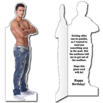 5'8" Stock Design Sexy Man Birthday Card w/Envelope - Life-Size Greeting Card