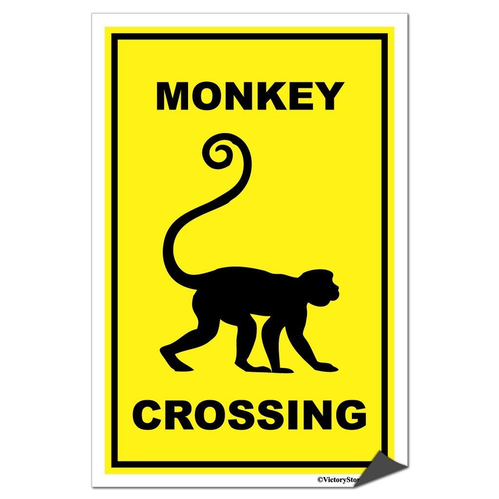 Monkey Crossing Sign or Sticker | VictoryStore – VictoryStore.com