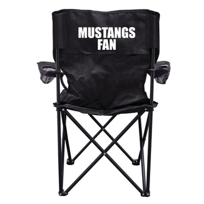 Mustangs Fan Black Folding Camping Chair with Carry Bag