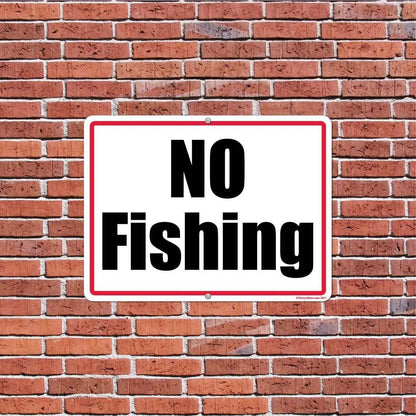 No Fishing Horizontal Sign or Sticker - #8