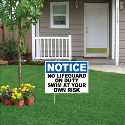 No Lifeguard on Duty Sign or Sticker