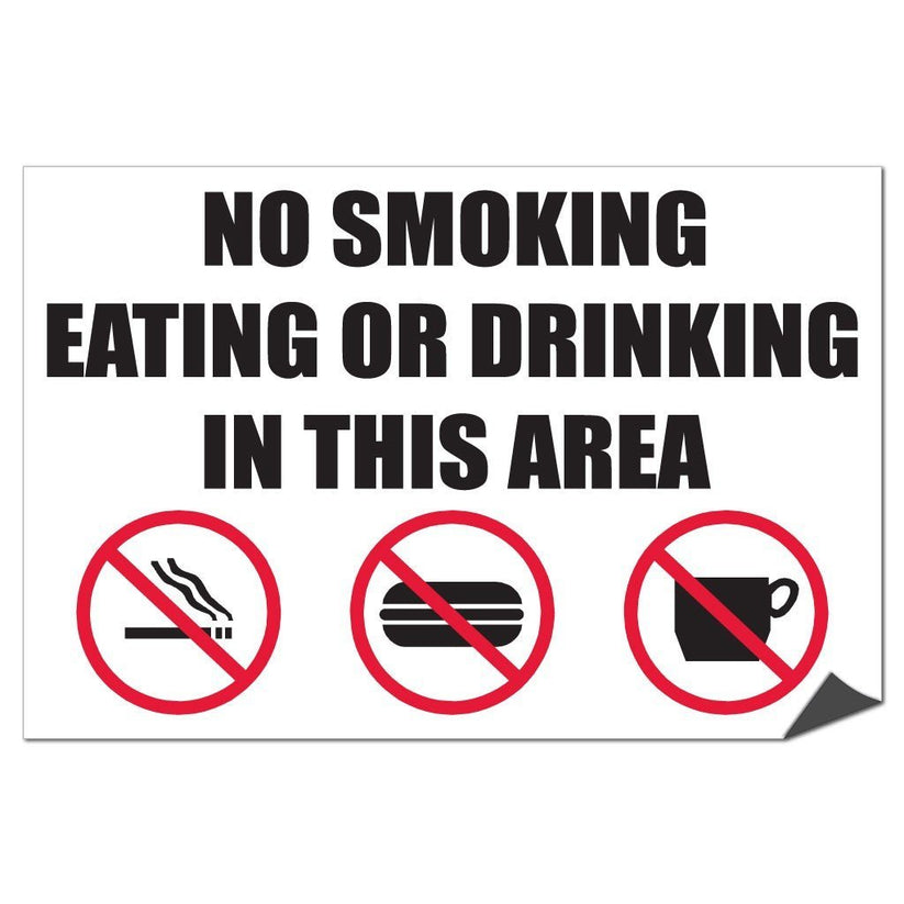 No Smoking, Eating or Drinking Sign/Sticker | VictoryStore ...