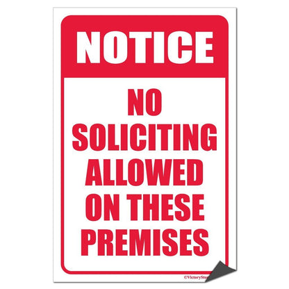 No Soliciting Allowed on These Premises Sign or Sticker - #2