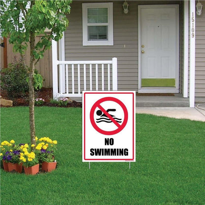 No Swimming Horizontal Sign or Sticker