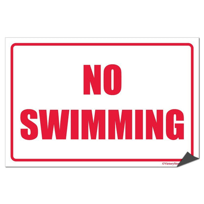 No Swimming Horizontal Sign or Sticker - #7