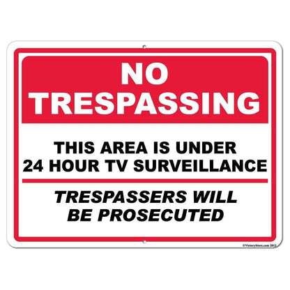 No Trespassing Security Surveillance Sign or Sticker - #5