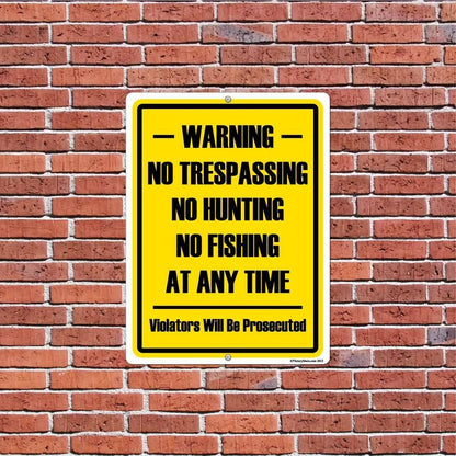 No Trespassing, No Hunting No Fishing Sign or Sticker - #1