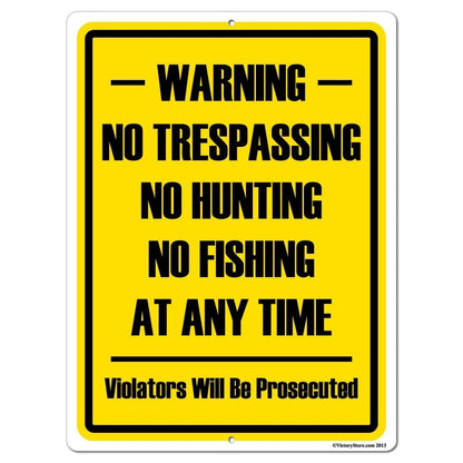 No Trespassing, No Hunting No Fishing Sign or Sticker - #1