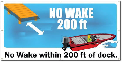 no wake 200 feet banner