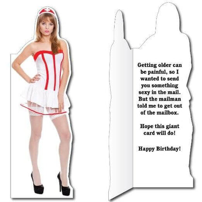 5'8" Stock Design Sexy Nurse Birthday Card w/Envelope - Life-Size Greeting Card