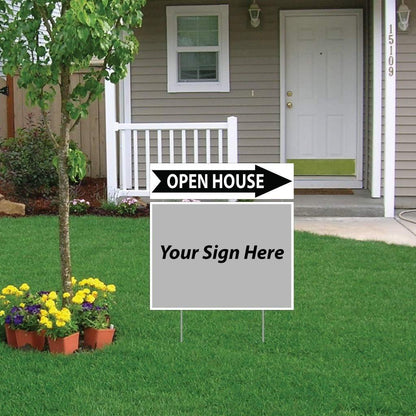 Open House with Arrow Real Estate Yard Sign Rider Set - FREE SHIPPING