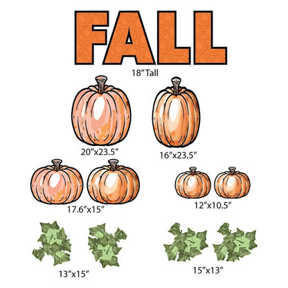 Orange Fall Yard Letters & Pumpkins Yard Card - 14pc Set