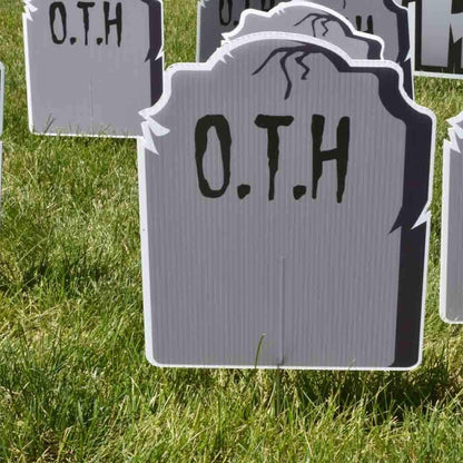 Over The Hill with Tombstones Birthday Yard Cards