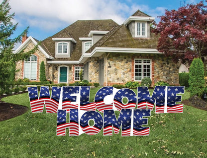 Patriotic Welcome Home Quick Set Yard Card, 5 pcs (20057)