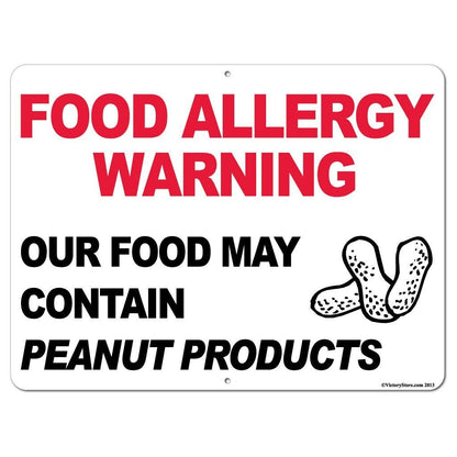 Peanut Products Food Allergy Warning Sign - #3