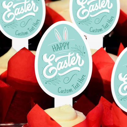 Personalized Easter Egg Cupcake Toppers