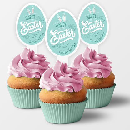 Personalized Easter Egg Cupcake Toppers