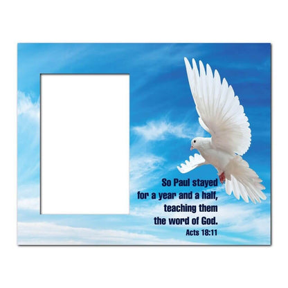 Acts 18:11 Decorative Picture Frame - Holds 4x6 Photo