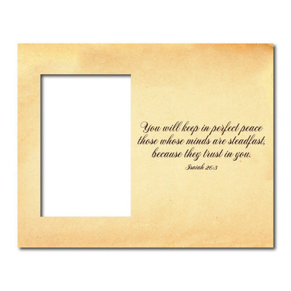 Isaiah 26:3 Decorative Picture Frame - Holds 4x6 Photo