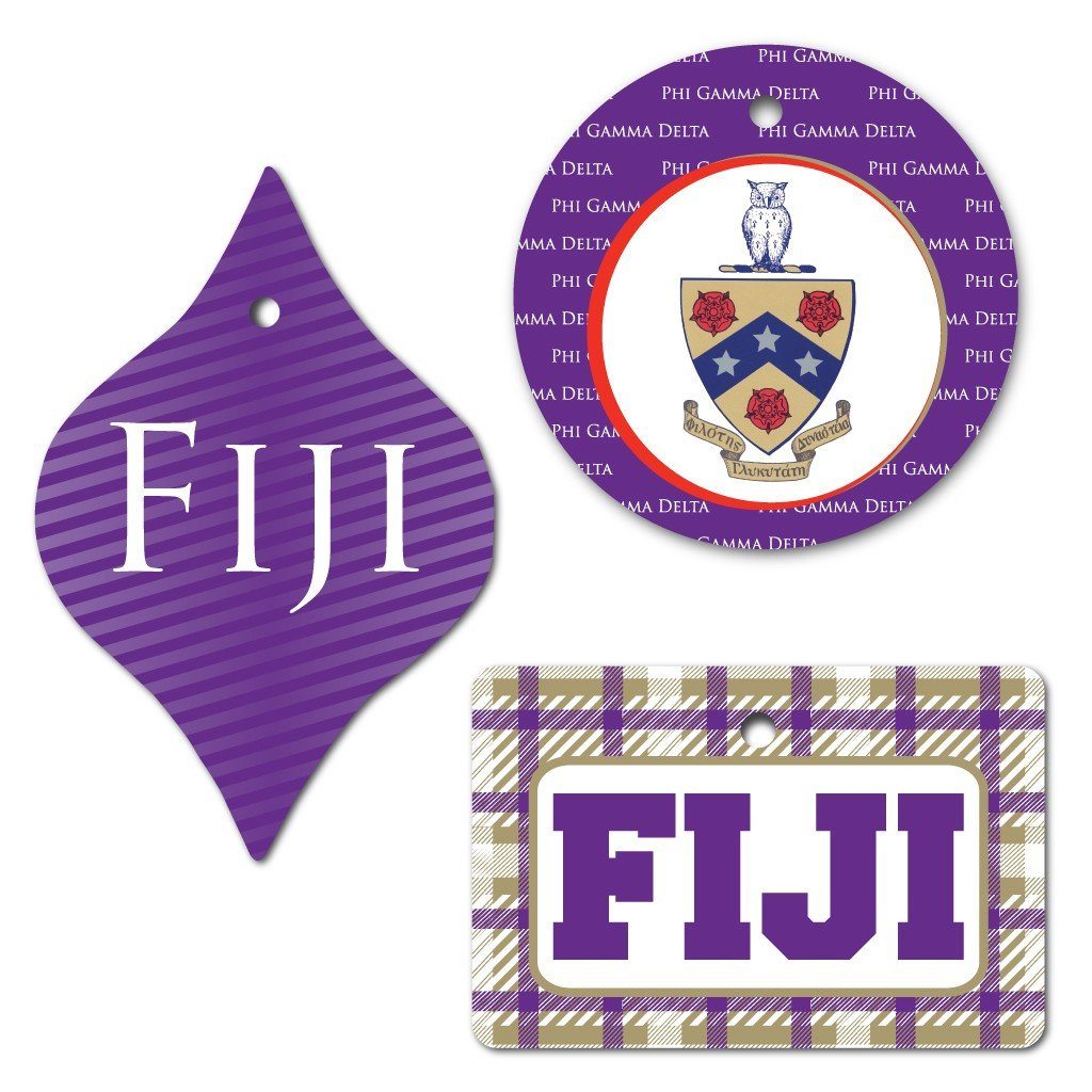 Phi Gamma Delta Ornament - Set of 3 Shapes - FREE SHIPPING